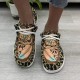 Women Large Size Stripe Printing Leopard Canvas Elastic Band Lace Up Casual Flat Shoes Women Large Size Stripe Printing Leopard Canvas Elastic Band Lace Up Casual Flat Shoes