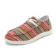 Women Large Size Stripe Printing Leopard Canvas Elastic Band Lace Up Casual Flat Shoes Women Large Size Stripe Printing Leopard Canvas Elastic Band Lace Up Casual Flat Shoes