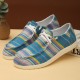 Women Large Size Stripe Printing Leopard Canvas Elastic Band Lace Up Casual Flat Shoes Women Large Size Stripe Printing Leopard Canvas Elastic Band Lace Up Casual Flat Shoes