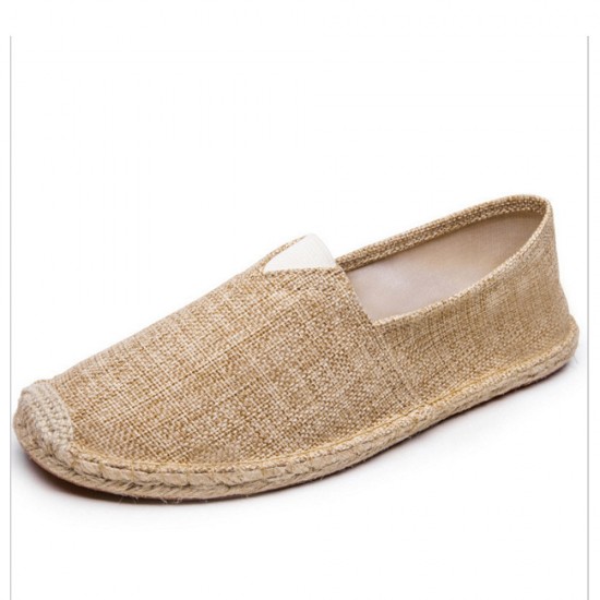 Women Large Size Solid Color Slip-on Espadrilles Fisherman Flat Shoes Women Large Size Solid Color Slip-on Espadrilles Fisherman Flat Shoes