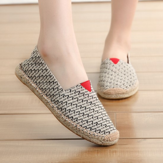 Women Large Size Solid Color Slip-on Espadrilles Fisherman Flat Shoes Women Large Size Solid Color Slip-on Espadrilles Fisherman Flat Shoes