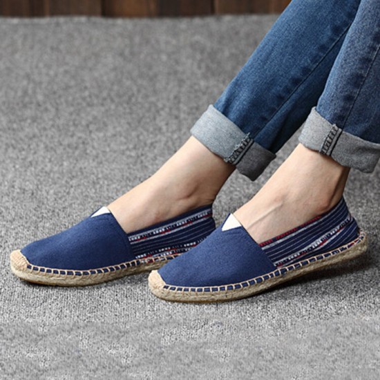 Women Large Size Ethnic Style Linen Slip-on Espadrille Fisherman's Shoes Women Large Size Ethnic Style Linen Slip-on Espadrille Fisherman's Shoes