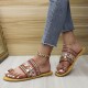 Women Large Size Bohemian Ethnic Style Beach Toe Ring Casual Sandals Women Large Size Bohemian Ethnic Style Beach Toe Ring Casual Sandals