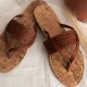 Women Solid Color Straw Rope Weaving Clip Toe Flat Sandals Women Solid Color Straw Rope Weaving Clip Toe Flat Sandals