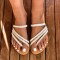 Women Pearl Series Woven Band Decoration Clip Toe Beach Casual Flat Sandals