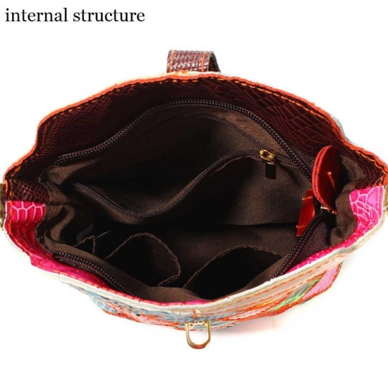 Women Genuine Leather Patchwork Crossbody Bag Women Genuine Leather Patchwork Crossbody Bag