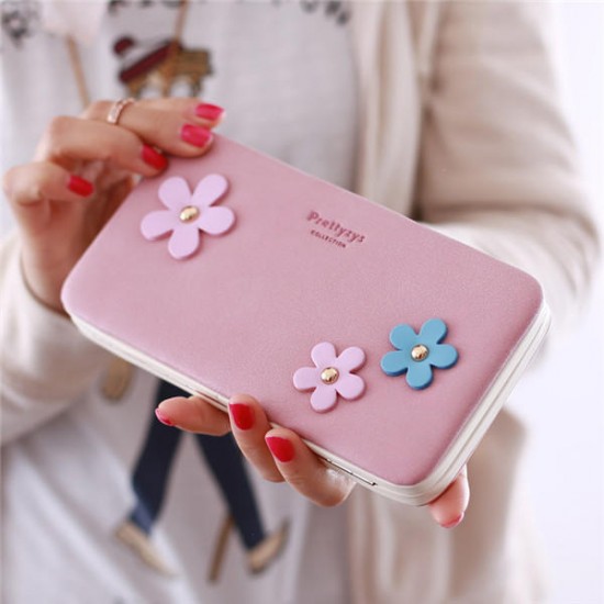 Women Flower 5.5 Inch Phone PU Wallet Case Cover Long Wallet Women Flower 5.5 Inch Phone PU Wallet Case Cover Long Wallet