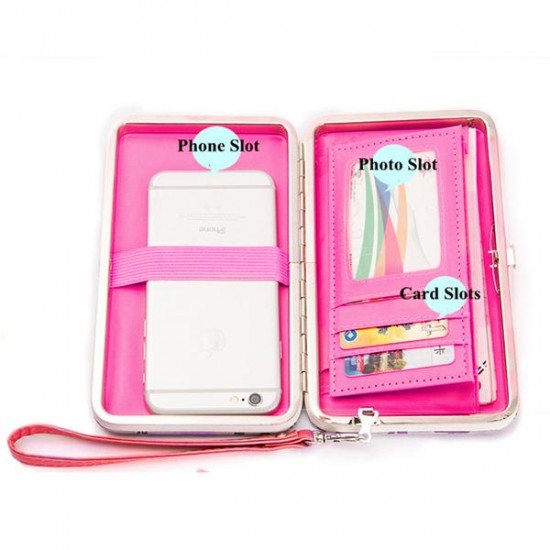 Women Candy Color Bowkot 5.5 Inch Phone Wallets Case Hasp Long Purse Clutches Women Candy Color Bowkot 5.5 Inch Phone Wallets Case Hasp Long Purse Clutches