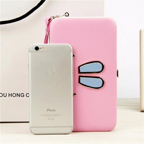 Women Candy Color Rabbit Long Wallet Card Holder Multi-function Phone Case For Iphone Huawei Samsung Women Candy Color Rabbit Long Wallet Card Holder Multi-function Phone Case For Iphone Huawei Samsung