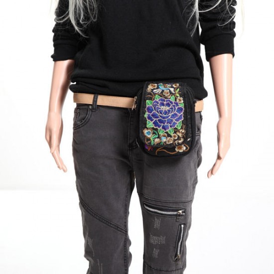 Woman National Floral Canvas 5.5 Inches Phone Bag Woman National Floral Canvas 5.5 Inches Phone Bag