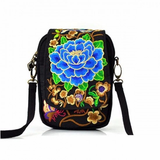 Woman National Floral Canvas 5.5 Inches Phone Bag Woman National Floral Canvas 5.5 Inches Phone Bag
