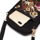 Woman National Floral Canvas 5.5 Inches Phone Bag Woman National Floral Canvas 5.5 Inches Phone Bag