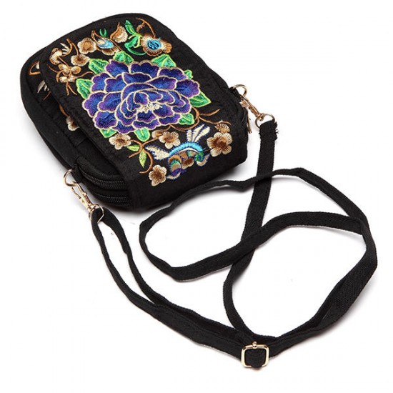 Woman National Floral Canvas 5.5 Inches Phone Bag Woman National Floral Canvas 5.5 Inches Phone Bag