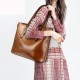 Women Oil Leather Tote Handbag Vintage Shoulder Bag Women Oil Leather Tote Handbag Vintage Shoulder Bag
