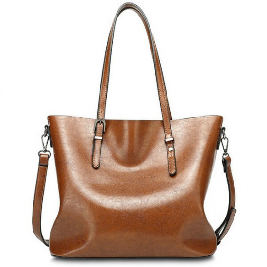 Women Oil Leather Tote Handbag Vintage Shoulder Bag Women Oil Leather Tote Handbag Vintage Shoulder Bag