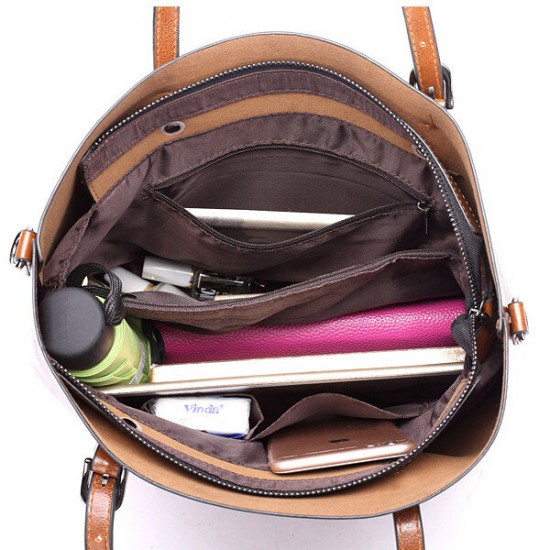 Women Oil Leather Tote Handbag Vintage Shoulder Bag Women Oil Leather Tote Handbag Vintage Shoulder Bag