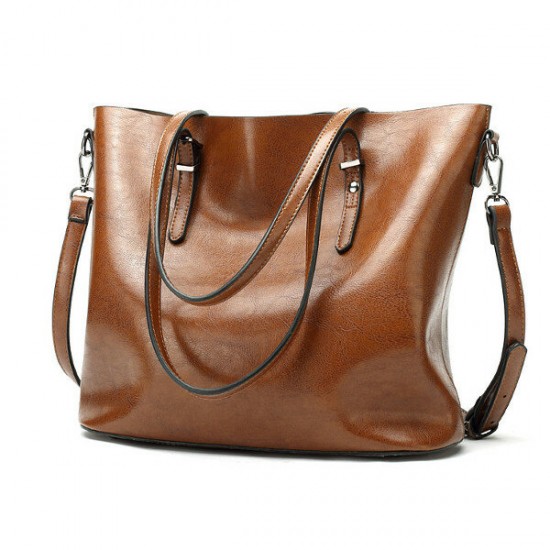 Women Oil Leather Tote Handbag Vintage Shoulder Bag Women Oil Leather Tote Handbag Vintage Shoulder Bag