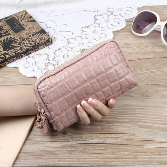 Women Stone Pattern Clutches Bags Double Zipper Long Wallet Card Holder 5.5'' Phone Purse Women Stone Pattern Clutches Bags Double Zipper Long Wallet Card Holder 5.5'' Phone Purse