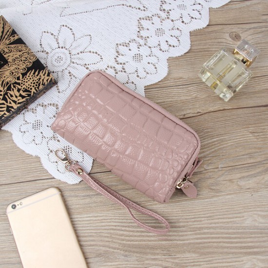Women Stone Pattern Clutches Bags Double Zipper Long Wallet Card Holder 5.5'' Phone Purse Women Stone Pattern Clutches Bags Double Zipper Long Wallet Card Holder 5.5'' Phone Purse