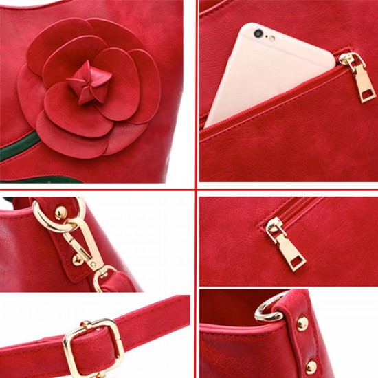 Women Multifunctional PU Leather Vintage Solid Rose Handbag Women Multifunctional PU Leather Vintage Solid Rose Handbag