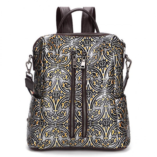 Brenice Women Brush Color Backpack Embossed Shoulder Bag Brenice Women Brush Color Backpack Embossed Shoulder Bag