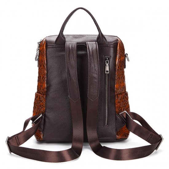 Brenice Women Brush Color Backpack Embossed Shoulder Bag Brenice Women Brush Color Backpack Embossed Shoulder Bag