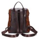 Brenice Women Brush Color Backpack Embossed Shoulder Bag Brenice Women Brush Color Backpack Embossed Shoulder Bag