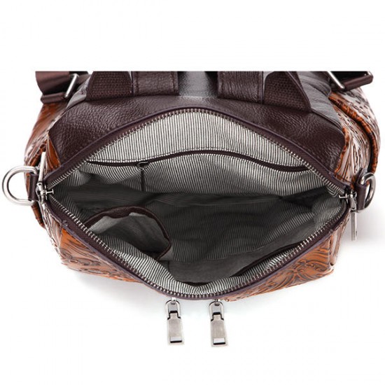 Brenice Women Brush Color Backpack Embossed Shoulder Bag Brenice Women Brush Color Backpack Embossed Shoulder Bag