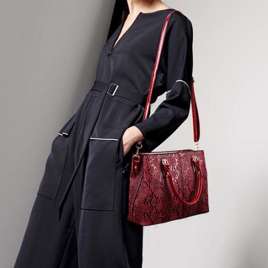 Women Faux Patent Leather Elegant Handbag Shoulder Bag Women Faux Patent Leather Elegant Handbag Shoulder Bag