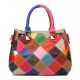 Women Patchwork Cowhide Colorful Handbag Tote Handbag Crossbody Bag Women Patchwork Cowhide Colorful Handbag Tote Handbag Crossbody Bag