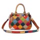 Women Patchwork Cowhide Colorful Handbag Tote Handbag Crossbody Bag Women Patchwork Cowhide Colorful Handbag Tote Handbag Crossbody Bag