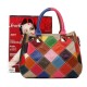 Women Patchwork Cowhide Colorful Handbag Tote Handbag Crossbody Bag Women Patchwork Cowhide Colorful Handbag Tote Handbag Crossbody Bag