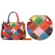 Women Patchwork Cowhide Colorful Handbag Tote Handbag Crossbody Bag Women Patchwork Cowhide Colorful Handbag Tote Handbag Crossbody Bag
