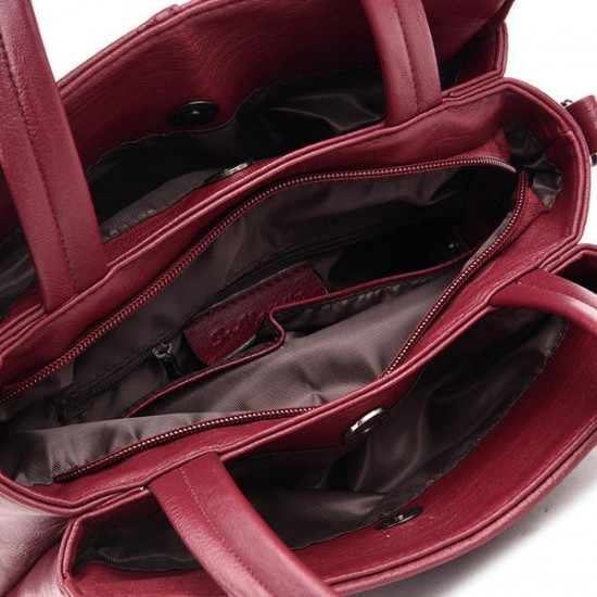 3 Main Pockets Women Casual PU Leather Handbag 3 Main Pockets Women Casual PU Leather Handbag