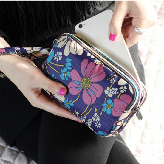 Waterproof Nylon Patchwork Three Zipper 5.5 inches Phone Bag Waterproof Nylon Patchwork Three Zipper 5.5 inches Phone Bag