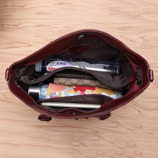 Women Genuine Leather Vintage Oil Wax Handbag Women Genuine Leather Vintage Oil Wax Handbag