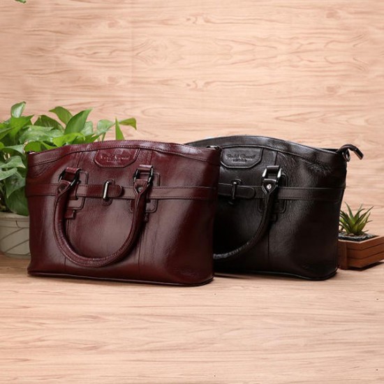 Women Genuine Leather Vintage Oil Wax Handbag Women Genuine Leather Vintage Oil Wax Handbag
