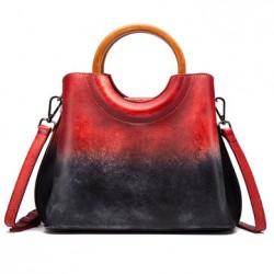 Brenice Cowhide Women Handmade Handbag Vintage Shoulder Crossbody Bag