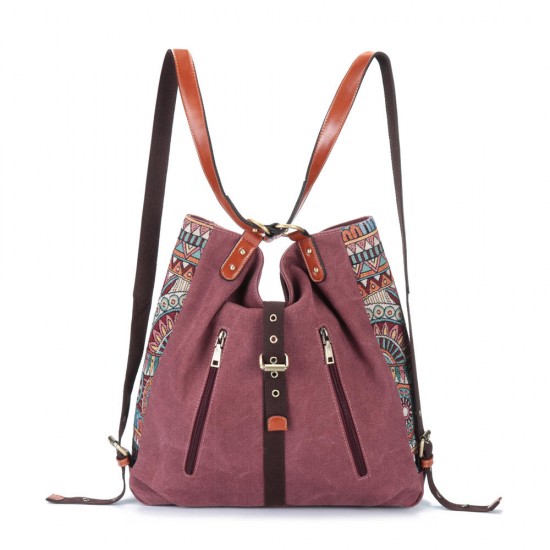Brenice Women National Canvas Handbag Shoulder Bag Backpack Brenice Women National Canvas Handbag Shoulder Bag Backpack