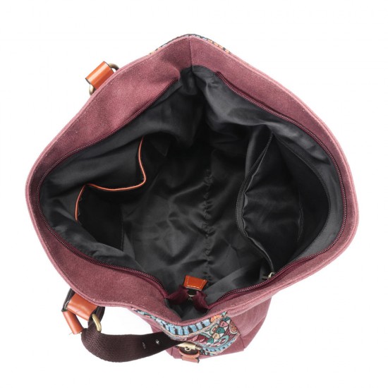 Brenice Women National Canvas Handbag Shoulder Bag Backpack Brenice Women National Canvas Handbag Shoulder Bag Backpack