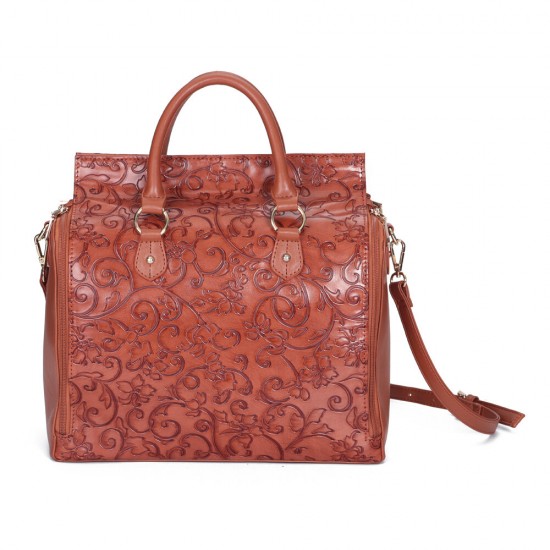 Brenice Women Embossed Floral Handbag Vintage Large Capavcity Shoulder Crossbody Bag Brenice Women Embossed Floral Handbag Vintage Large Capavcity Shoulder Crossbody Bag