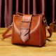 Women Leisure Solid Shoulder Bag Oil Wax Faux Leather Crossbody Bag Women Leisure Solid Shoulder Bag Oil Wax Faux Leather Crossbody Bag