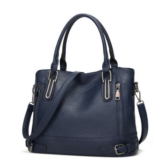 Women Faux Leather Large Capacity Tote Bag Solid Handbag Leisure Crossbody Bag Women Faux Leather Large Capacity Tote Bag Solid Handbag Leisure Crossbody Bag
