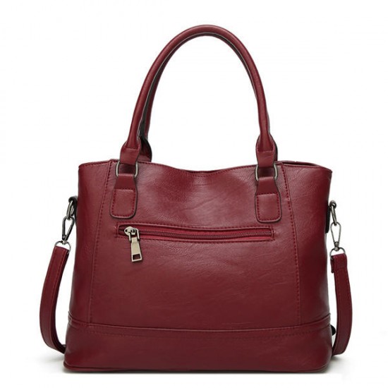 Women Faux Leather Large Capacity Tote Bag Solid Handbag Leisure Crossbody Bag Women Faux Leather Large Capacity Tote Bag Solid Handbag Leisure Crossbody Bag