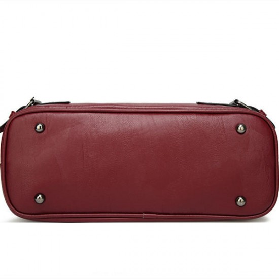 Women Faux Leather Large Capacity Tote Bag Solid Handbag Leisure Crossbody Bag Women Faux Leather Large Capacity Tote Bag Solid Handbag Leisure Crossbody Bag