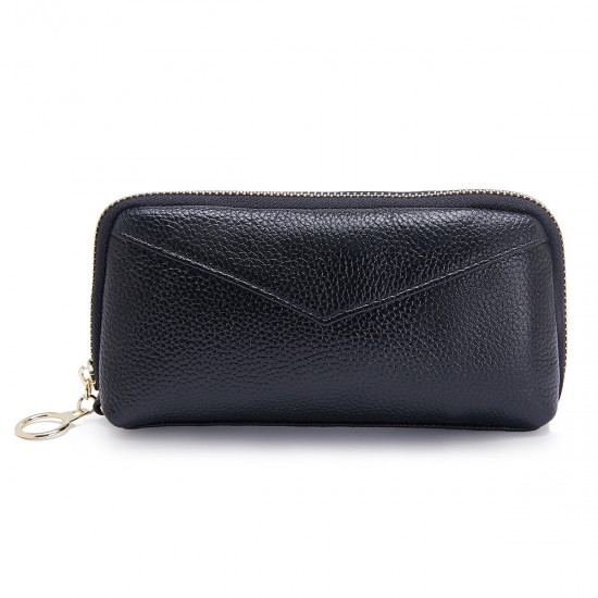 Women Genuine Leather Clutch Bag Zipper Long Wallet Two Fold Purse Women Genuine Leather Clutch Bag Zipper Long Wallet Two Fold Purse