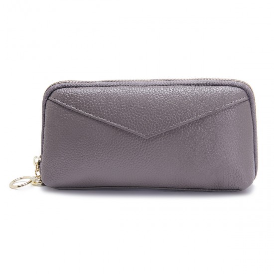 Women Genuine Leather Clutch Bag Zipper Long Wallet Two Fold Purse Women Genuine Leather Clutch Bag Zipper Long Wallet Two Fold Purse