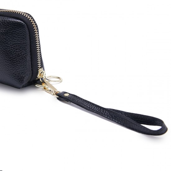 Women Genuine Leather Clutch Bag Zipper Long Wallet Two Fold Purse Women Genuine Leather Clutch Bag Zipper Long Wallet Two Fold Purse