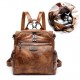 Women Vintage Oil Wax Multi-function Backpack Handbag Women Vintage Oil Wax Multi-function Backpack Handbag