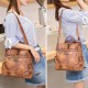 Women Vintage Oil Wax Multi-function Backpack Handbag Women Vintage Oil Wax Multi-function Backpack Handbag